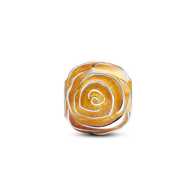 PANDORA Gelbe Blühende Rose Charm