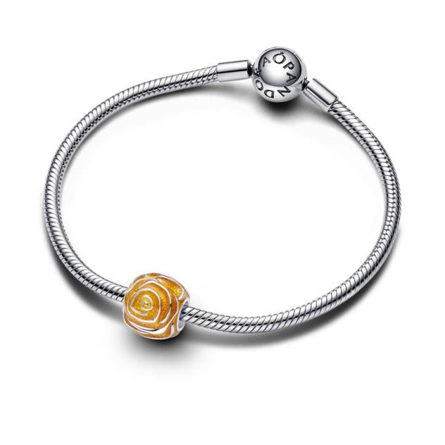 PANDORA Gelbe Blühende Rose Charm