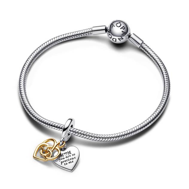 PANDORA Gravierbarer Mama Doppelter Charm-Anhänger