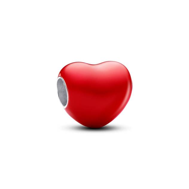PANDORA Heart sterling silver charm with color c
