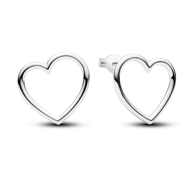 PANDORA Heart sterling silver stud earrings