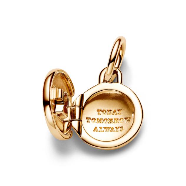 PANDORA Key Hole Engravable Locket 14k Gold-plat