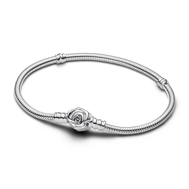 PANDORA Pandora Moments Blühende Rose Verschluss Schlangen-Gliederarmband