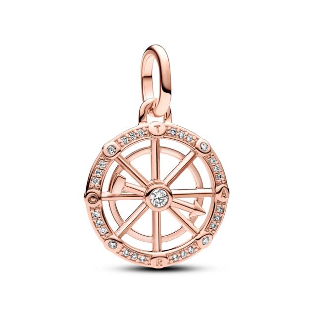 PANDORA Spinning wheel 14k rose gold-plated meda