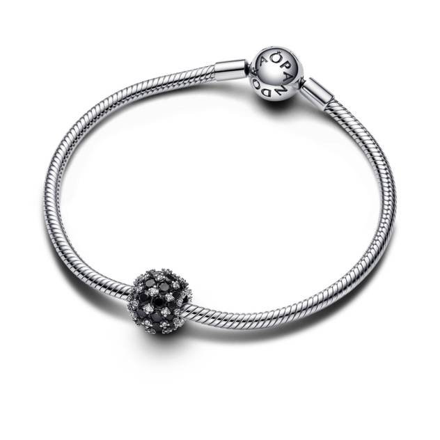 PANDORA Sterling Silver Charm With Black Crystal