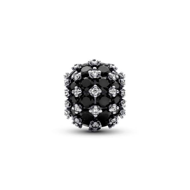 PANDORA Sterling Silver Charm With Black Crystal