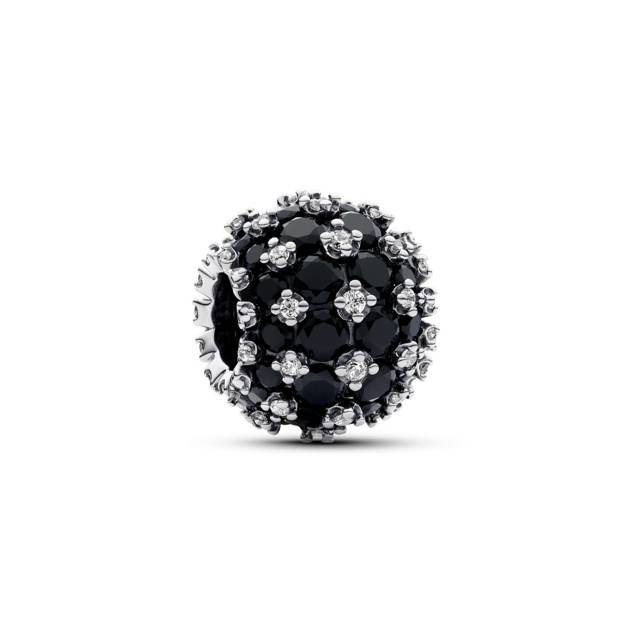 PANDORA Sterling silver charm with black crystal