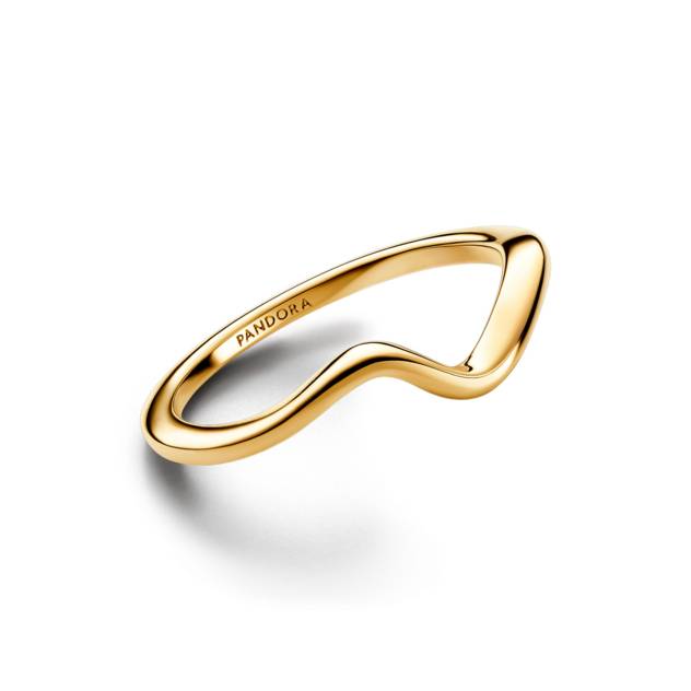 PANDORA Wave 14k gold-plated ring