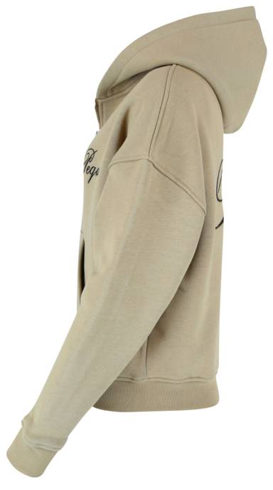 PEQUS Cropped Handwritten Logo Zip Hoodie