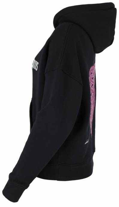 PEQUS Cropped Island Of Heartbreaks Pink Hoodie