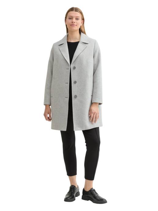 Tom Tailor PLUS Plus - Langer Mantel Mit Recycelter Wolle