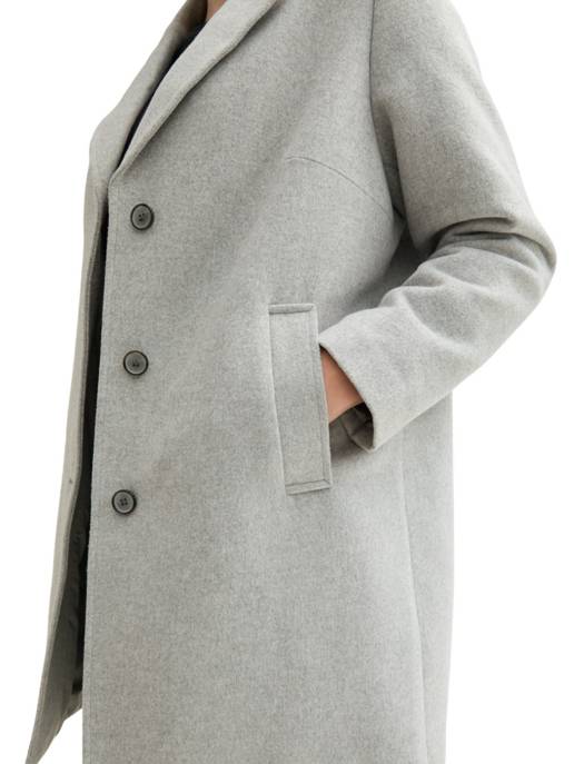 Tom Tailor PLUS Plus - Langer Mantel Mit Recycelter Wolle