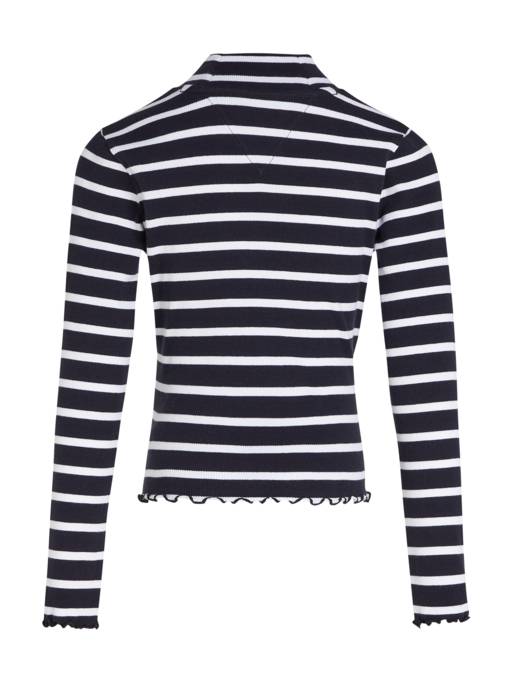 Tommy Hilfiger RIB TOP LS - Langarm, Hoher Rundhalsausschnitt
