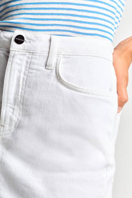 Rich&royal Long White Denim Skirt Organic