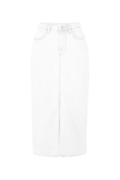 rich&royal long white denim skirt organic