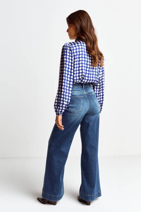 Rich&royal Printed Blouse With Bow Recycled