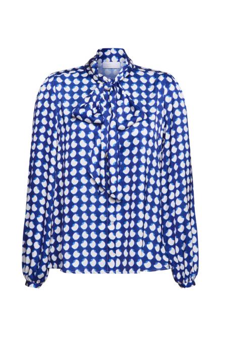 rich&royal Printed blouse with bow recycled