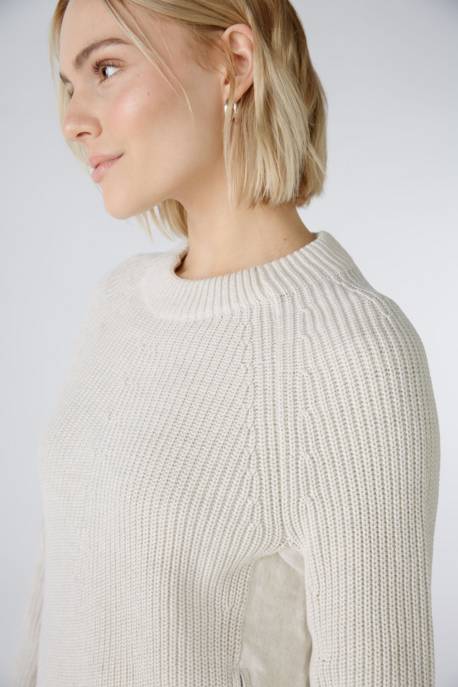 OUI RUBI Pullover Mit Reißverschluss, In Reiner Baumwolle