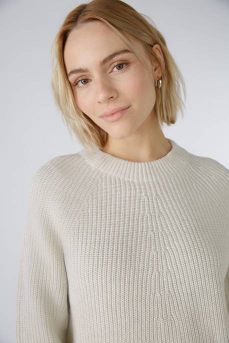 OUI RUBI Pullover Mit Reißverschluss, In Reiner Baumwolle