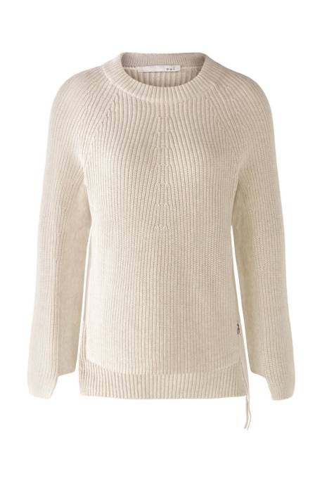 OUI RUBI Pullover mit Reißverschluss, in reiner Baumwolle