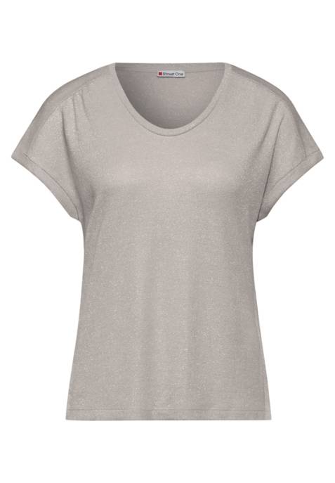 Street One LTD QR rounded v-neck shiny sh