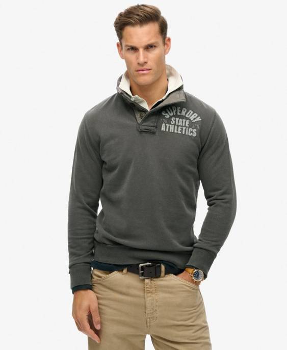 SUPERDRY Henley Sweatshirt "Vintage Athletic"