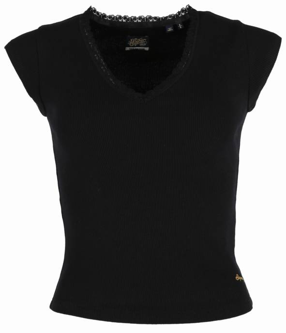 SUPERDRY T-Shirt "Essential Lace Trim V Tee"