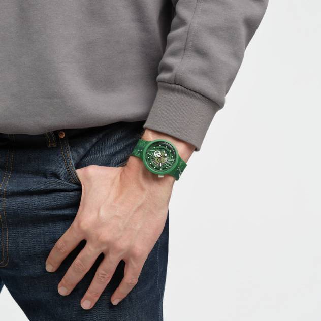 Swatch Uhr "Camoflower Green"