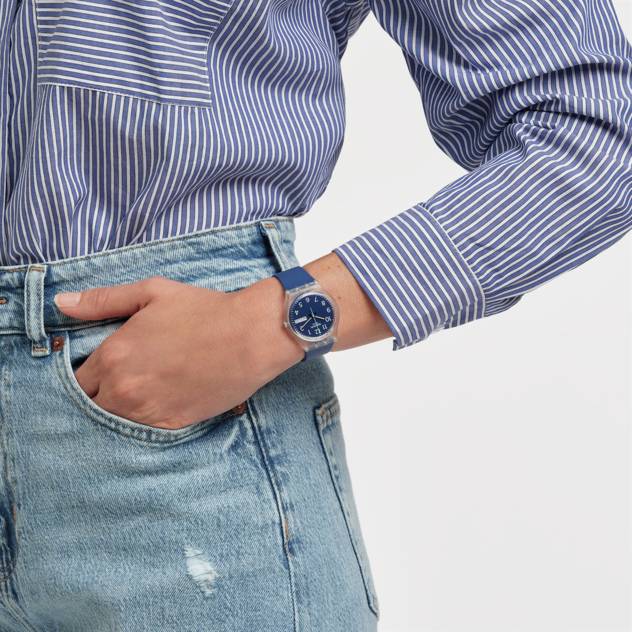 Swatch Uhr "Rinse Repeat Navy"