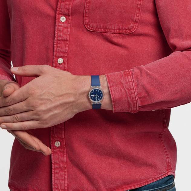 Swatch Uhr "Rinse Repeat Navy"