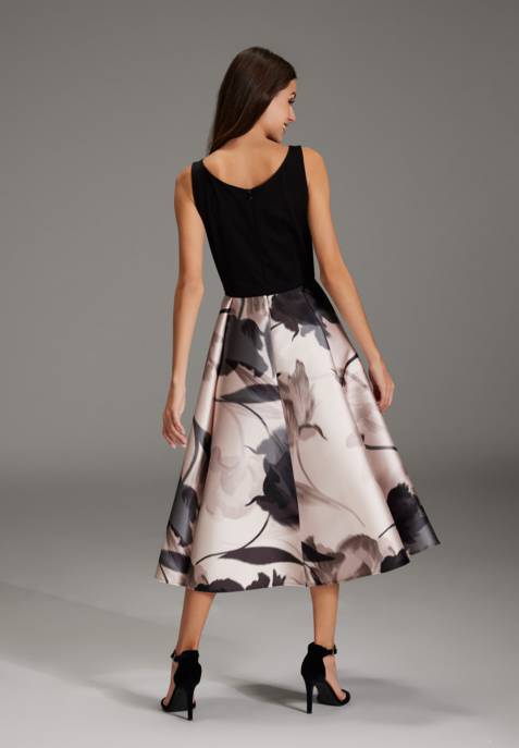 SWING Cocktail Kleid Aus Bedrucktem Twill