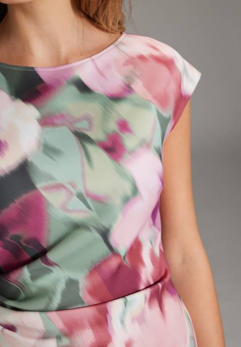 SWING Etui Kleid Aus Bedrucktem Scuba Mit