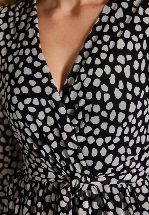 SWING Midi Kleid Aus Bedrucktem Tupfen Ch