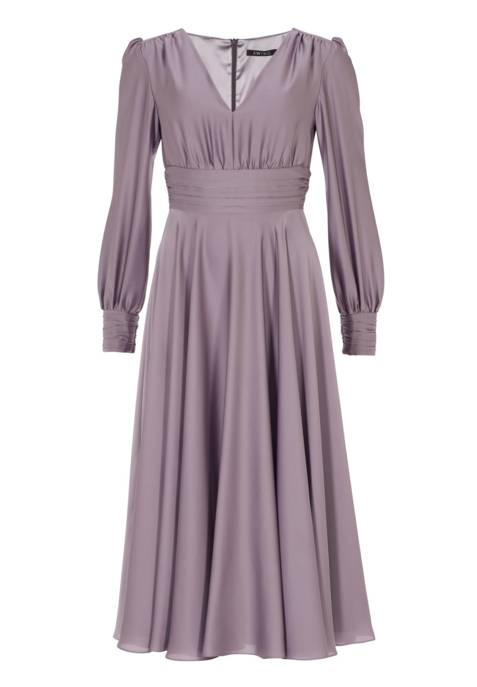 SWING Midi Kleid aus nachhaltigem Satin m