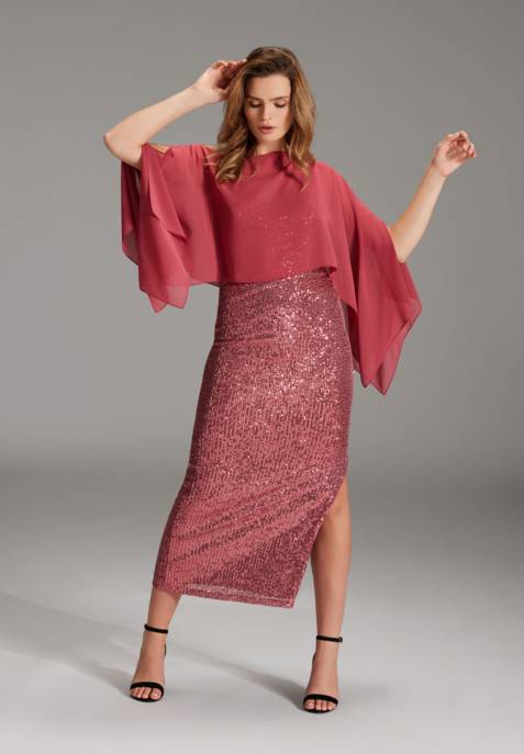 SWING Stola Aus Nachhaltigem Chiffon Mit