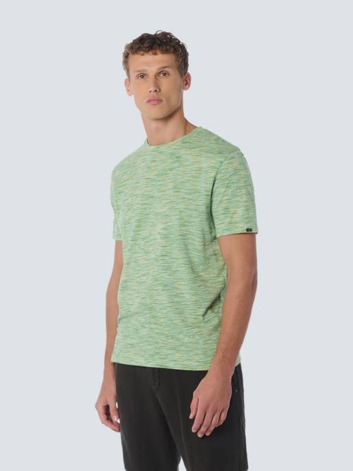 No Excess T-Shirt Crewneck Multi Coloured Melange Stripes