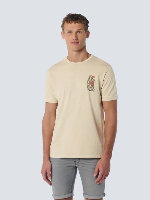 No Excess T-Shirt Crewneck Placed Prints Garment Dyed Slub