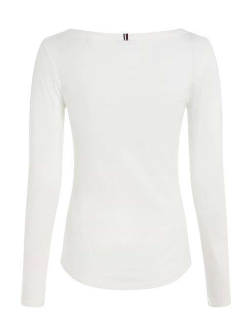 Tommy Hilfiger Geripptes Slim Fit Langarmshirt
