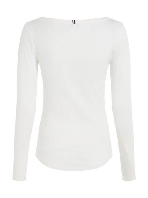 Tommy Hilfiger Geripptes Slim Fit Langarmshirt