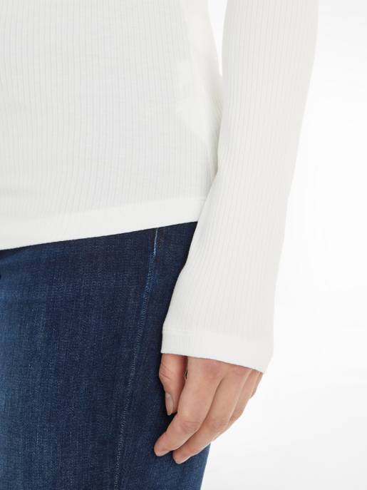 Tommy Hilfiger Geripptes Slim Fit Langarmshirt