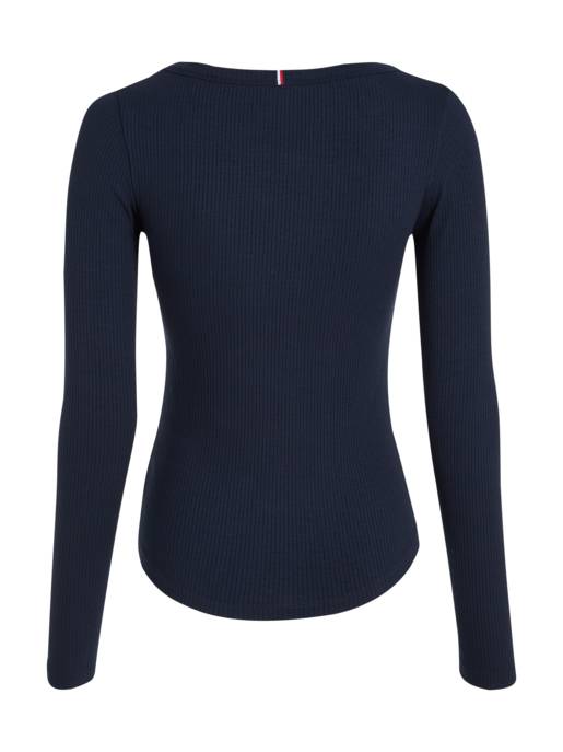 Tommy Hilfiger Geripptes Slim Fit Langarmshirt