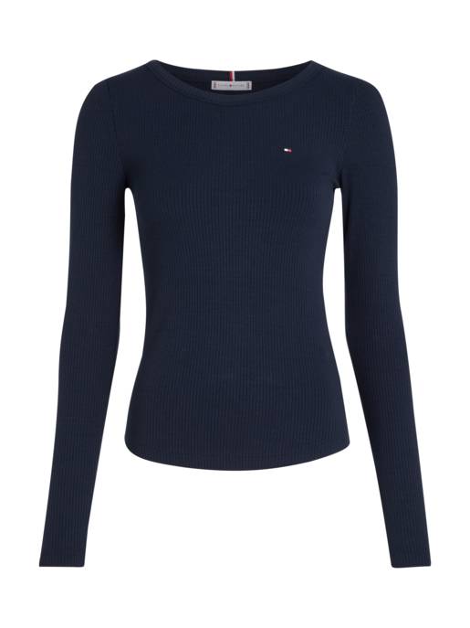 Tommy Hilfiger Geripptes Slim Fit Langarmshirt