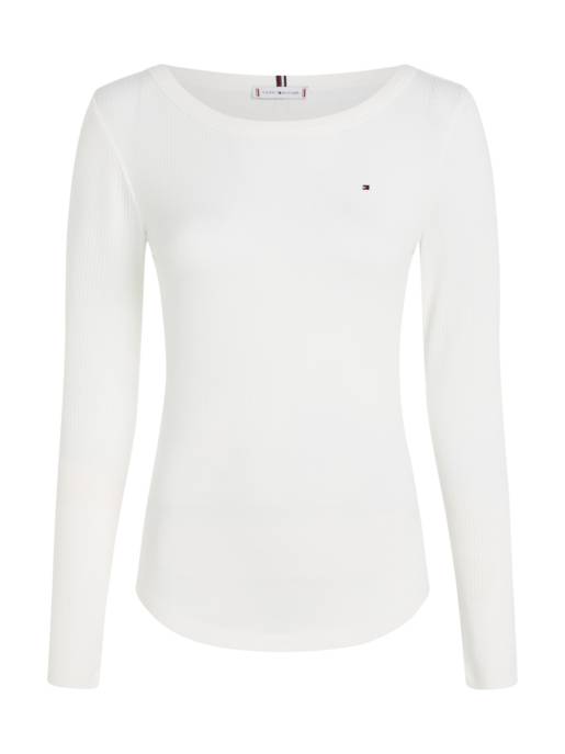 Tommy Hilfiger Geripptes Slim Fit Langarmshirt