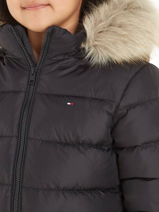 Tommy Hilfiger Kapuzen-Daunenjacke Mit Kunstpelz