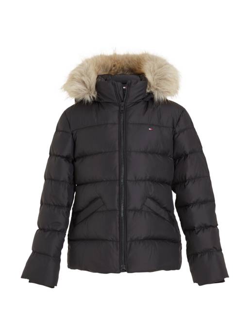 Tommy Hilfiger Kapuzen-Daunenjacke mit Kunstpelz