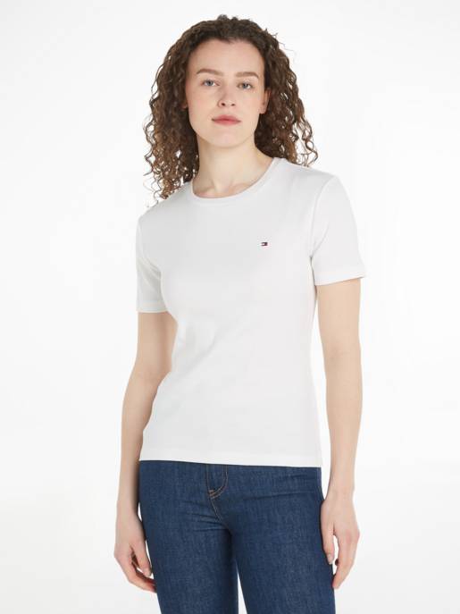 Tommy Hilfiger Slim Fit Crop Top Mock Neck