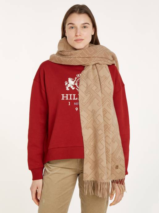 Tommy Hilfiger Wollschal mit Monogramm-Muster