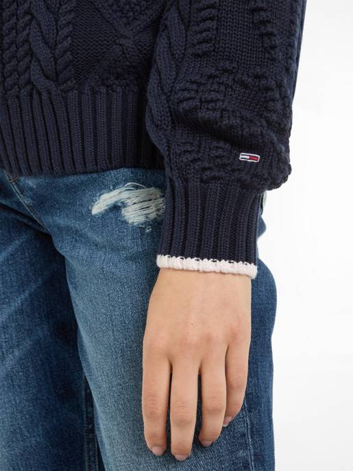 TOMMY JEANS Cardigan Mit Zopfmuster