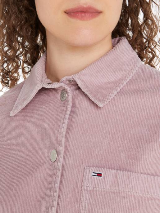 TOMMY JEANS Cord Overshirt Mit Knopfleiste
