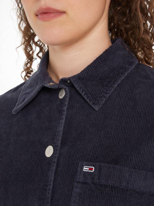 TOMMY JEANS Cord Overshirt Mit Knopfleiste